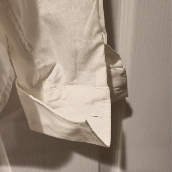 NWT Women's Lauren by Ralph Lauren white button-up shirt, cuff-link sleeves - Picture 6 of 6